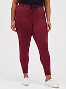 Plus Size #TorridStrong Relaxed Jogger Scrub Pant - Cupro Burgundy, , hi-res