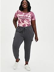 Plus Size Relaxed Fit Cargo Crop Jogger - Everyday Fleece Charcoal Heather, CHARCOAL HEATHER, alternate