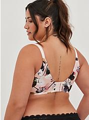 Plus Size Lightly Lined Full Coverage Balconette Bra - Roses Pink with 360° Back Smoothing™, DREAMWEAVE ROSES, alternate