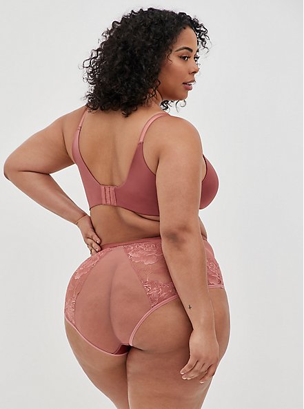 Plus Size Lightly Lined Wirefree Bra - Shine Rose with 360° Back Smoothing™, WITHERED ROSE PINK, alternate
