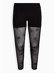 Premium Legging - Flocked Mesh Web Black, BLACK, hi-res