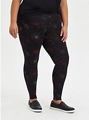 Premium Legging - Rainbow Web Print Black, MULTI, alternate