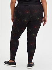 Plus Size Premium Legging - Rainbow Web Print Black, MULTI, alternate