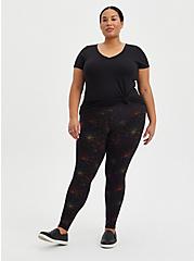 Plus Size Premium Legging - Rainbow Web Print Black, MULTI, hi-res