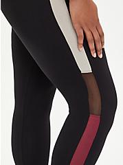 Plus Size Premium Legging - Colorblock Side Stripe Black, BLACK, alternate