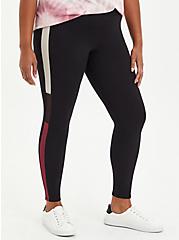 Plus Size Premium Legging - Colorblock Side Stripe Black, BLACK, hi-res