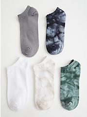 Plus Size Multi Tie Dye Ankle Socks - Pack of 5, TIE DYE, alternate