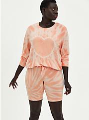 Plus Size Sleep Sweatshirt - Micro Modal Terry Tie-Dye Peach, MULTI, hi-res