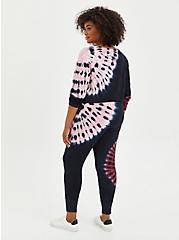 Plus Size Sleep Legging -  Dream Fleece Tie-Dye Black & Pink , MULTI, alternate