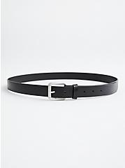 Plus Size Leather Belt, BLACK, alternate