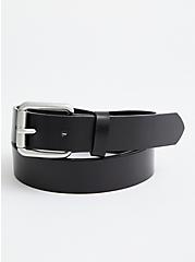 Plus Size Leather Belt, BLACK, hi-res