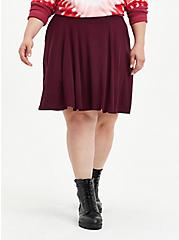 Circle Mini Skirt - Super Soft Burgundy, , hi-res