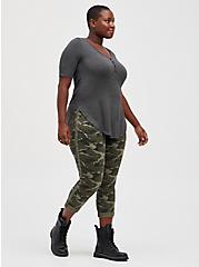 Plus Size Favorite Tunic Henley - Super Soft Charcoal , CHARCOAL  GREY, alternate