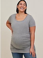Plus Size Maternity Tee - Super Soft Heather Grey, HEATHER GREY, alternate