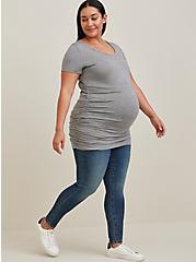 Plus Size Maternity Tee - Super Soft Heather Grey, HEATHER GREY, hi-res