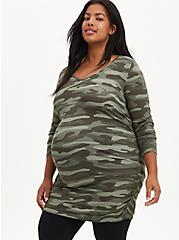 Plus Size Maternity Tunic Tee - Super Soft Camo, OTHER PRINTS, hi-res