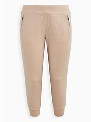 Relaxed Fit Jogger - Lightweight Ponte Oatmeal , TAN/BEIGE, hi-res