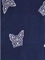 Plus Size Dolman Blouse - Textured Stretch Rayon Dogs Navy, OTHER PRINTS, alternate