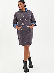 Plus Size Sweatshirt Dress - Cozy Fleece LoveSick Splatter Washed Grey, NINE IRON, alternate