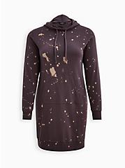 Plus Size Sweatshirt Dress - Cozy Fleece LoveSick Splatter Washed Grey, NINE IRON, hi-res