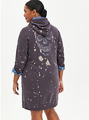Plus Size Sweatshirt Dress - Cozy Fleece LoveSick Splatter Washed Grey, NINE IRON, hi-res