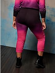 Plus Size Jogger - Dip Dye Embroidered LoveSick Rose Skull Barbwire Black & Pink, TIE DYE, alternate
