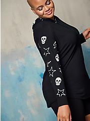 Plus Size Super Soft Pullover Hoodie - LoveSick Skulls Black, DEEP BLACK, alternate