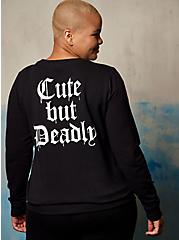 Plus Size Sweatshirt - LoveSick Cute But Deadly Black, DEEP BLACK, hi-res