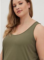 Plus Size Perforated Active Tank - Olive, DUSTY OLIVE, alternate