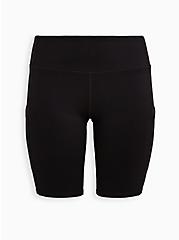 Knee Length Active Bike Shorts - Black, DEEP BLACK, hi-res