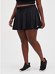 Stretch Knit Mini Active Skirt With Bike Short, DEEP BLACK, hi-res