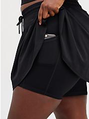 2Fer Wicking Active Running Skirt - Black, DEEP BLACK, alternate