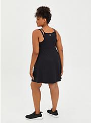 Plus Size 2Fer Running Active Dress with Bike Short - Black, DEEP BLACK, alternate