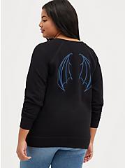 Plus Size Sweatshirt - Fleece Disney Fantasia Chernabog Wings, DEEP BLACK, alternate