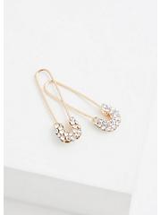 Safety Pin Earring, GOLD, alternate