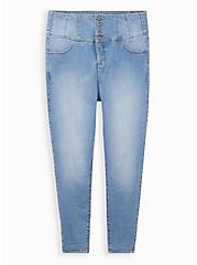 Plus Size Corset Skinny Jean - Premium Stretch Medium Wash, BLUE DREAM, hi-res
