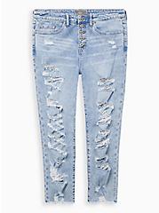 Plus Size High Rise Straight Jean - Classic Denim Medium Wash, ROAD RUNNER, hi-res