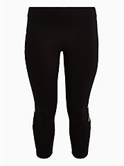 Plus Size Breast Cancer Awareness Premium Legging - Gradient Ribbon Side Black, BLACK, hi-res