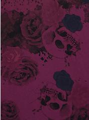 Tunic Blouse - Georgette Surplice Floral Skulls Purple, FLORAL - PURPLE, alternate