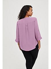 Plus Size Harper Pullover Blouse - Georgette Purple, GRAPE, alternate
