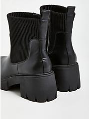 Plus Size Chelsea Bootie - Faux Leather Black (WW), BLACK, alternate