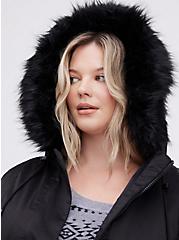 Plus Size Fur-Lined Parka - Nylon Black, DEEP BLACK, alternate