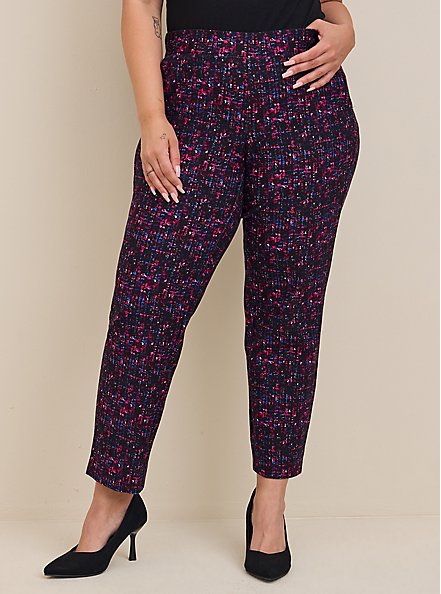 Pull-On Relaxed Taper Studio Luxe Ponte High-Rise Pant, MULTI, alternate