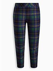Pull-On Relaxed Taper Studio Luxe Ponte High-Rise Pant, PLAID BLUE, hi-res