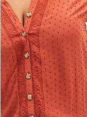 Plus Size Embroidered Blouse - Rusty Brown Wash, REDWOOD, alternate