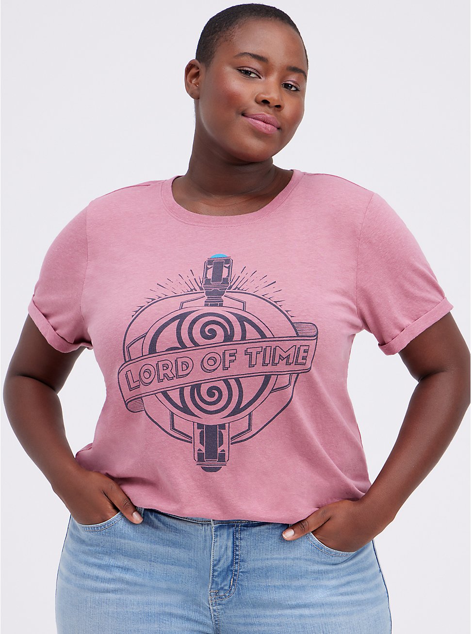 Plus Size Top - Her Universe Dr. Who Lord Of Time Pink, MESA ROSA, hi-res
