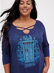 Plus Size Strappy Notch Top - Her Universe Dr. Who , PEACOAT, alternate