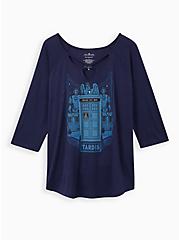 Plus Size Strappy Notch Top - Her Universe Dr. Who , PEACOAT, hi-res