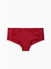 Cheeky Panty - Lace & Microfiber Red , BIKING RED, hi-res