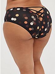 Plus Size Caged Back Second Skin Hipster Panty - Holiday Lights Black, HOLIDAY LIGHTS- BLACK , alternate